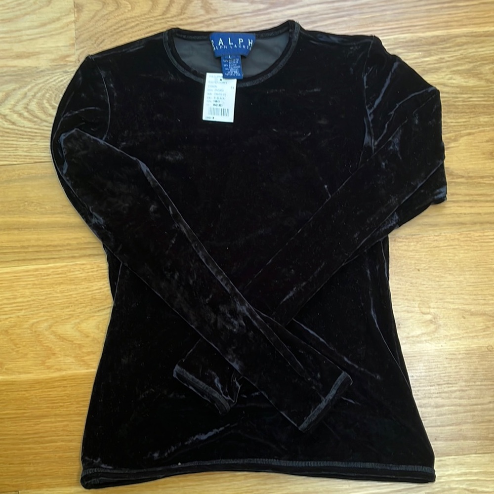 NWT Ralph Lauren Velour Top Size Large